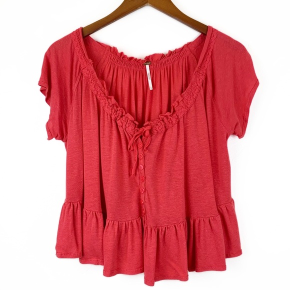 Free People Charlie Tee in Red S - Picture 3 of 9